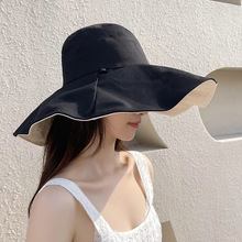 韩版渔夫帽子女夏季 新款遮阳大帽檐太阳帽可折叠防紫外线防晒帽