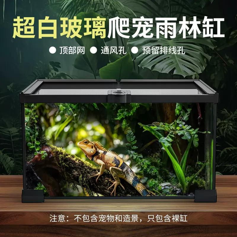 爬虫饲养箱雨林水陆玉米蛇甲虫水龟饲养盒爬缸小宠防逃逸爬宠缸