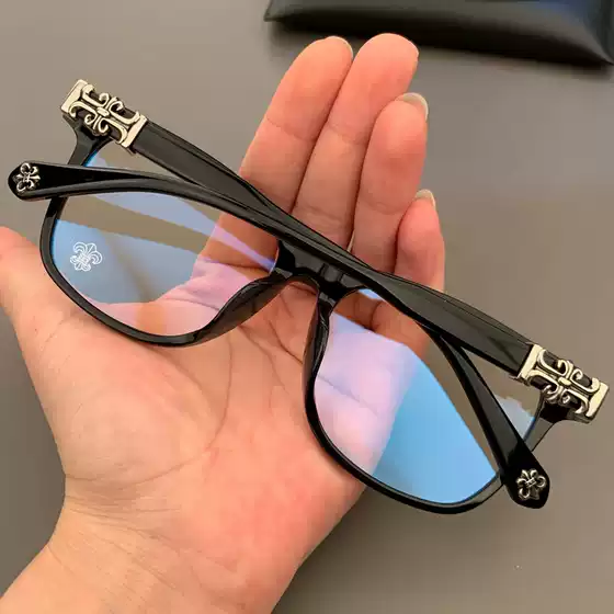 Crostar Glasses Frame New Product Plain Black Frame Plate Retro Face Showing Small Myopia Flat Glasses