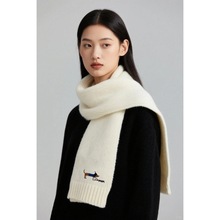 日系刺绣小狗针织围巾女秋冬季学生骑车保暖百搭仿羊绒情侣围脖男