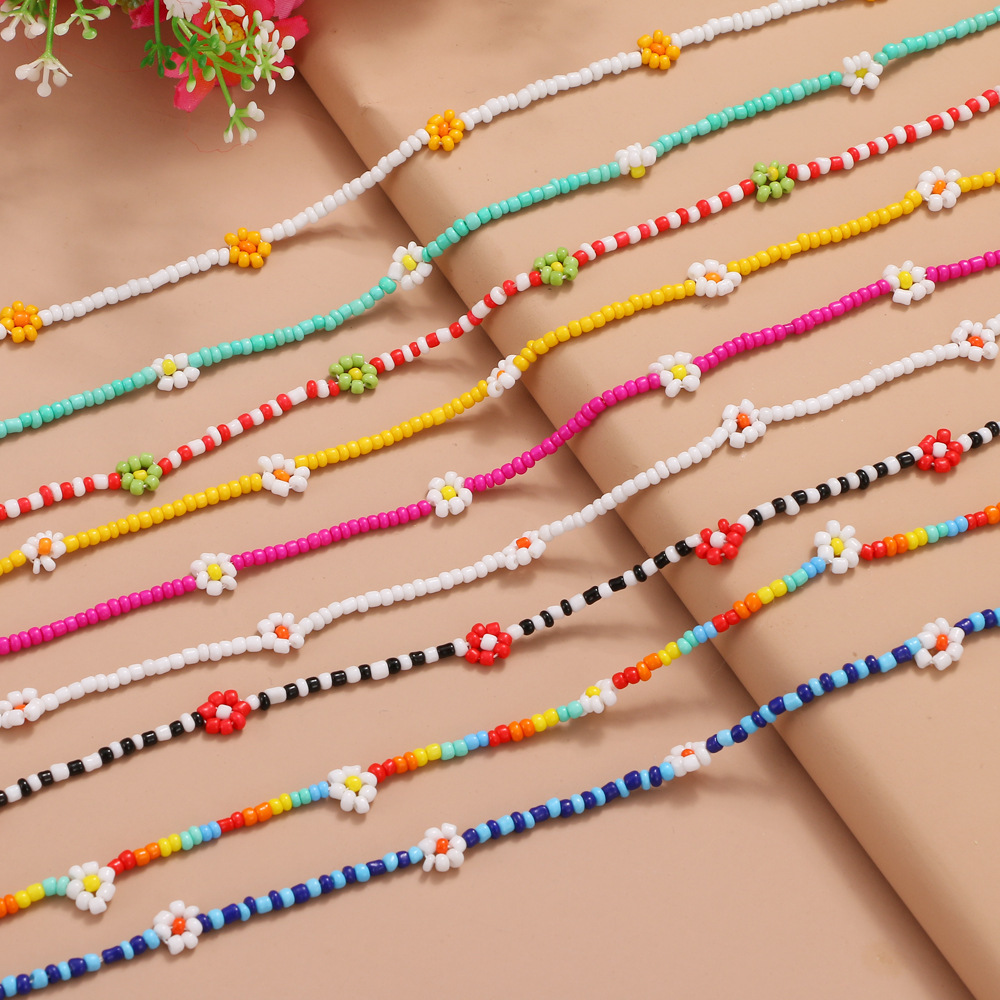 14g Weight Necklace Classification Ethnic Style Simple Style Classic Style Geometric Flower Glass Women's Necklace