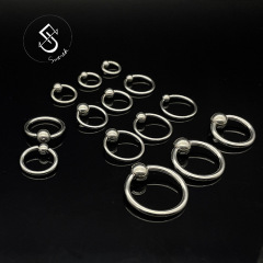 Cross-border exclusive titanium steel stainless steel card ball ring spring ring PA ring BCR ring piercing jewelry