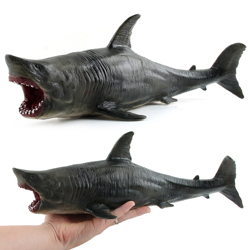 Juguete para niños tiburón de simulación tiburón blanco grande tiburón de dientes giratorio tiburón hueco modelo de animal marino simulación vida marina