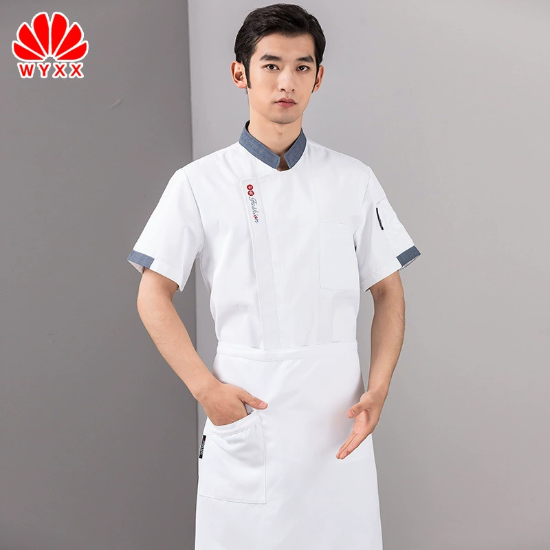 Рабочая одежда шеф-повара с длинным рукавом Гостиничная столовая Кухонный костюм Мужская и женская одежда шеф-повара для выпечки Весенняя и летняя одежда с коротким рукавом