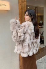 气质新款仿狐狸毛皮草短款女冬年轻款时尚加厚毛毛绒外套