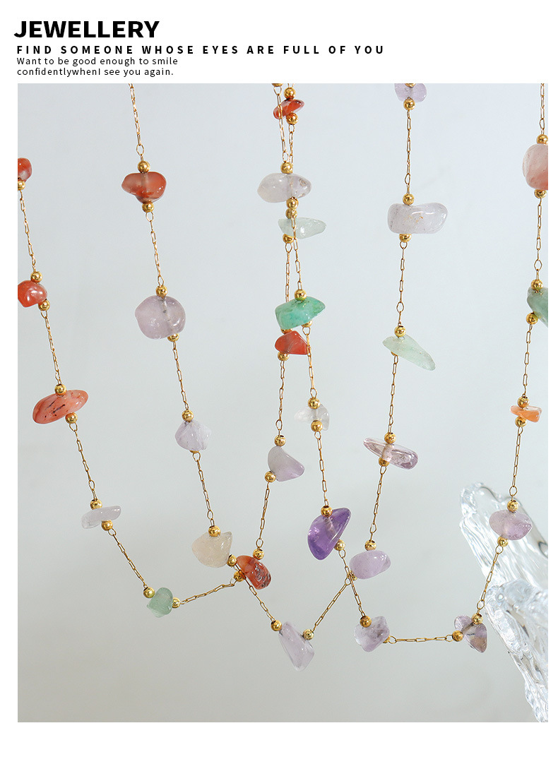 Fashion Colorful Titanium Steel Bracelets Necklace display picture 4