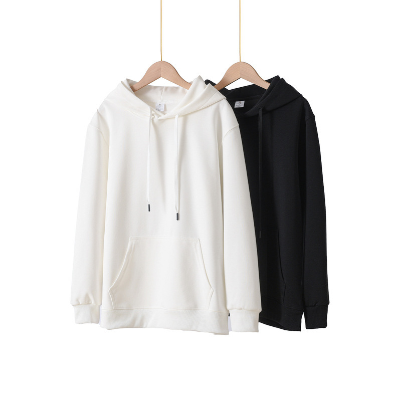 2025 Autumn Cotton Round Neck Regular Shoulder Hoodie Non-Fleece Sweatshirt Loose Jacket Unisex Simple Solid Color 2025 Autumn Cotton Round Neck Regular Shoulder Hoodie Non-Fleece Sweatshirt Loose Jacket Unisex Simple Solid Color