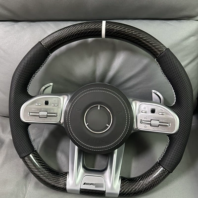 Suitable for Mercedes-Benz steering wheels of A-Class, C-Class, E-Class, ML old models, upgraded to new models, modified AMG carbon fiber steering wheel