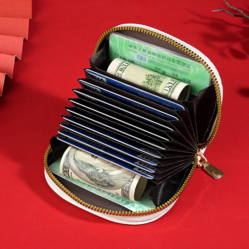 Año nuevo estilo de moda nacional con múltiples tarjetas, paquete de tarjetas, paquete de identificación, paquete de almacenamiento de tarjetas bancarias para hombres, paquete de tarjetas para mujeres con impresión de dibujos animados lindo