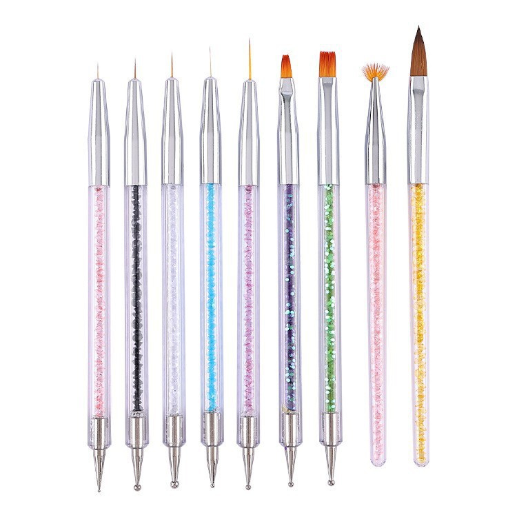 Nail tools wholesale drawing pen double-headed drill pen crystal art phototherapy pen 9 nail painting suit