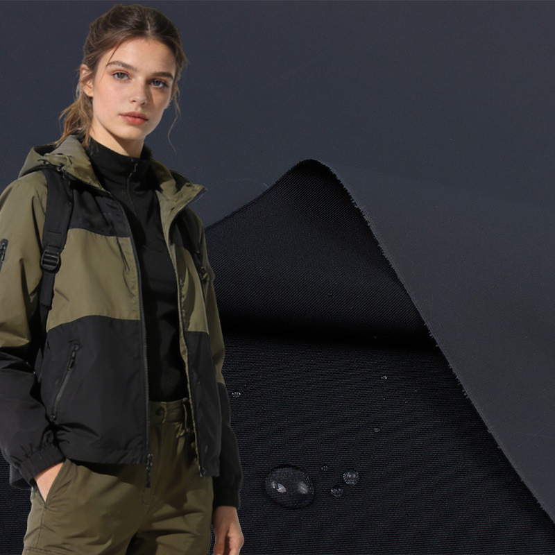 现货320D涤纶塔丝隆PVC压延横纹牛津布藏青色箱包手袋涤纶布料