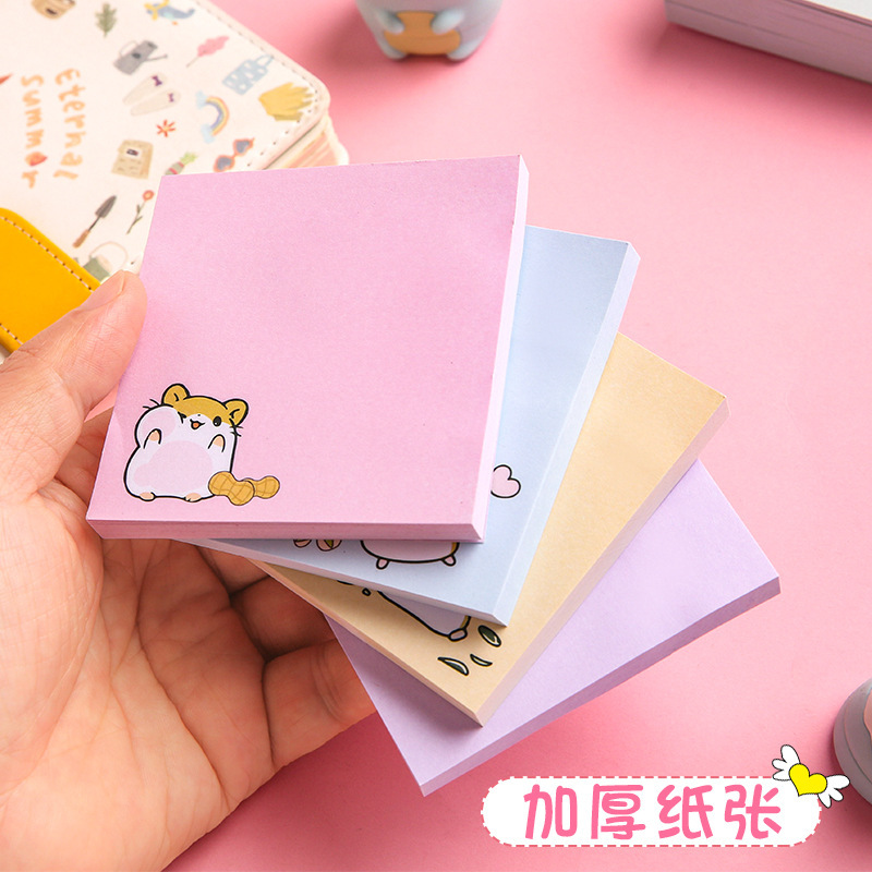 Notas adhesivas de dibujos animados para estudiantes de aspecto alto con etiquetas adhesivas de índice ins, pegatinas de notas pequeñas, blocs de notas adhesivas