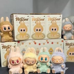 现货二代泡泡玛特拉布布公仔搪胶娃娃潮玩盲盒坐坐派对盲盒祖国版