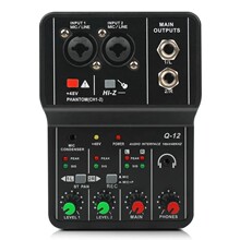 录音调音台 演出直播唱歌录音48V电脑手机声卡小型2路调音台Q12