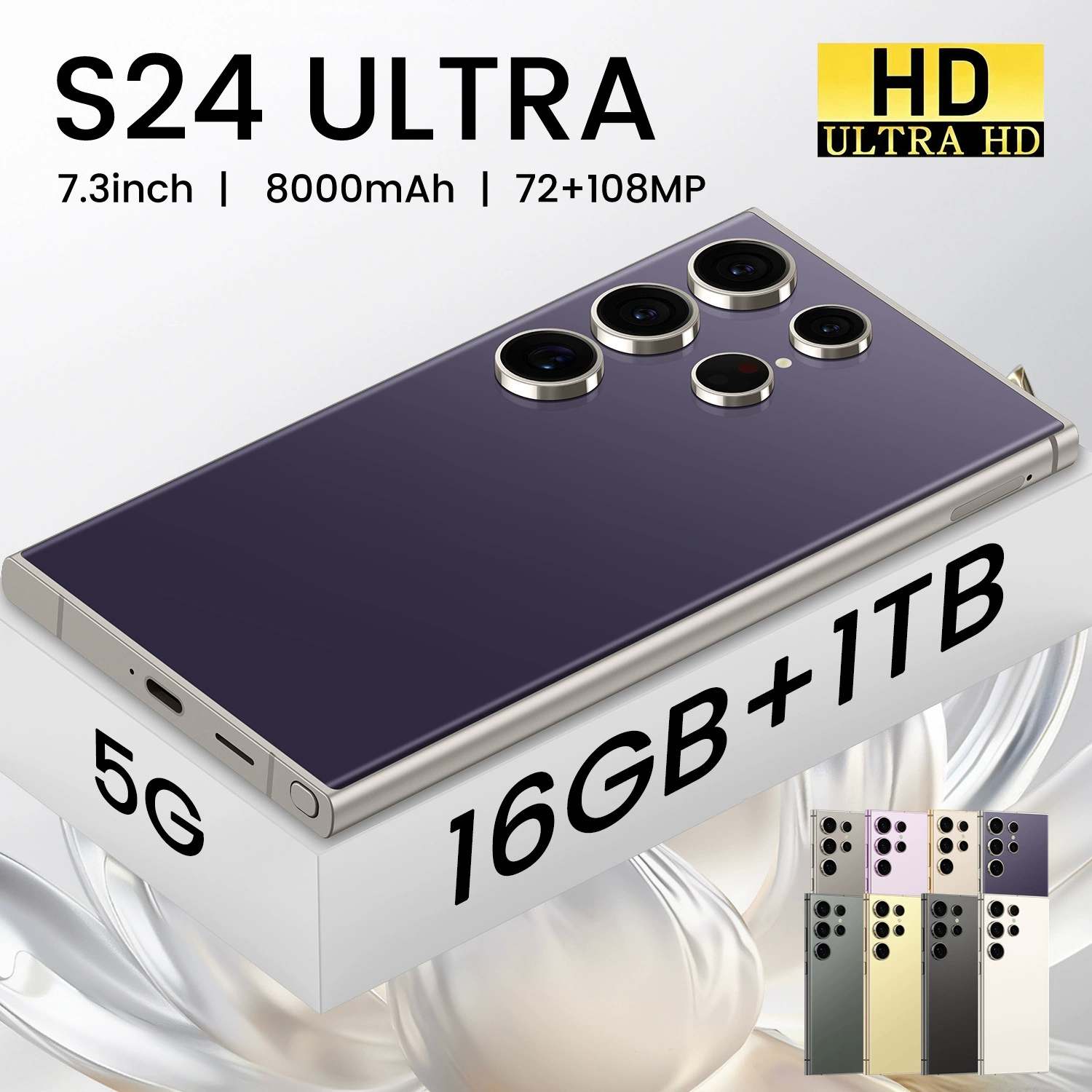 Смартфон S24 Ultra, 7,3-дюймовый дисплей, 64 ГБ, 4G