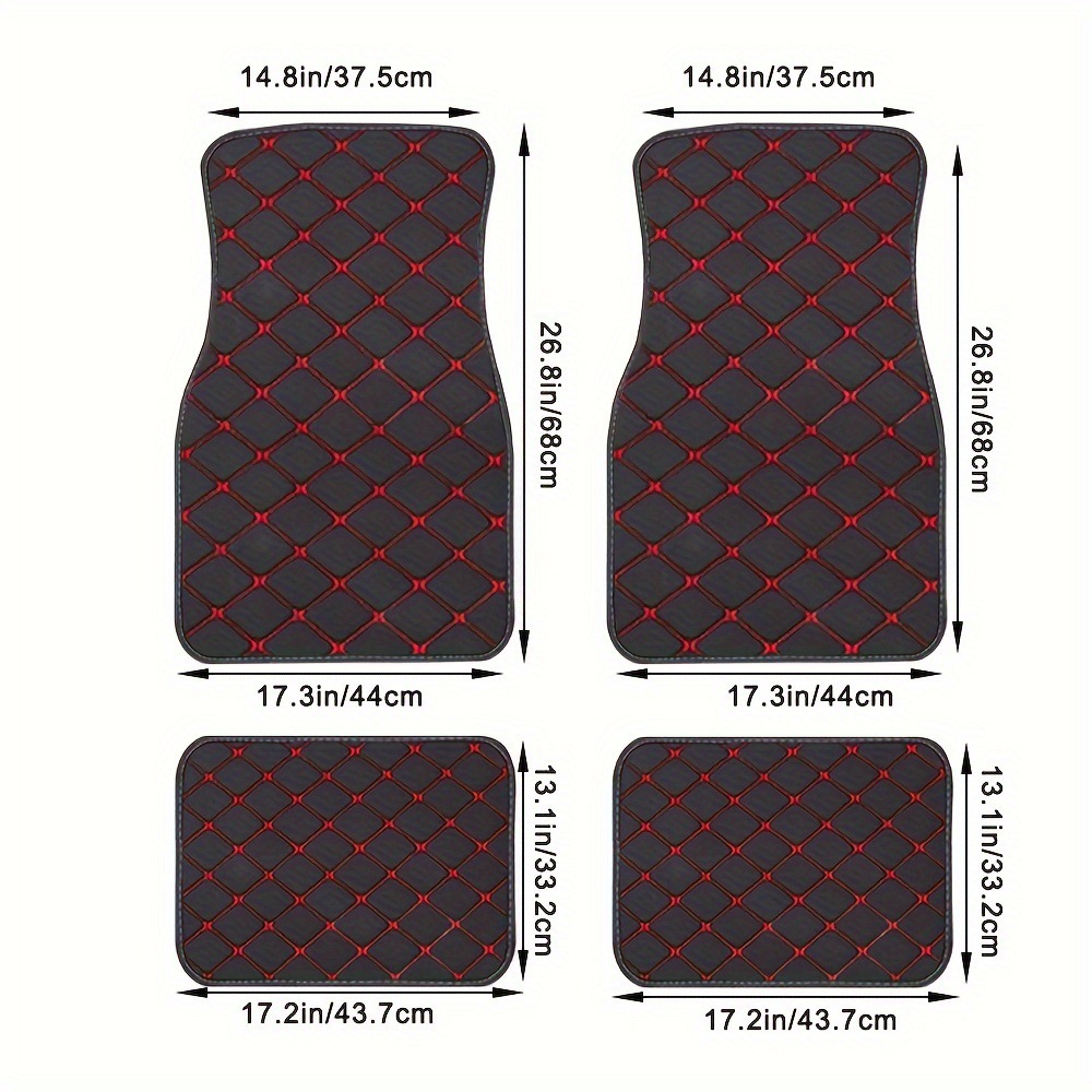 Universal Car Floor Mats 4-Piece Set, Anti-Dirt and Wear-Resistant Leather, Universal Car Mats for Amazon