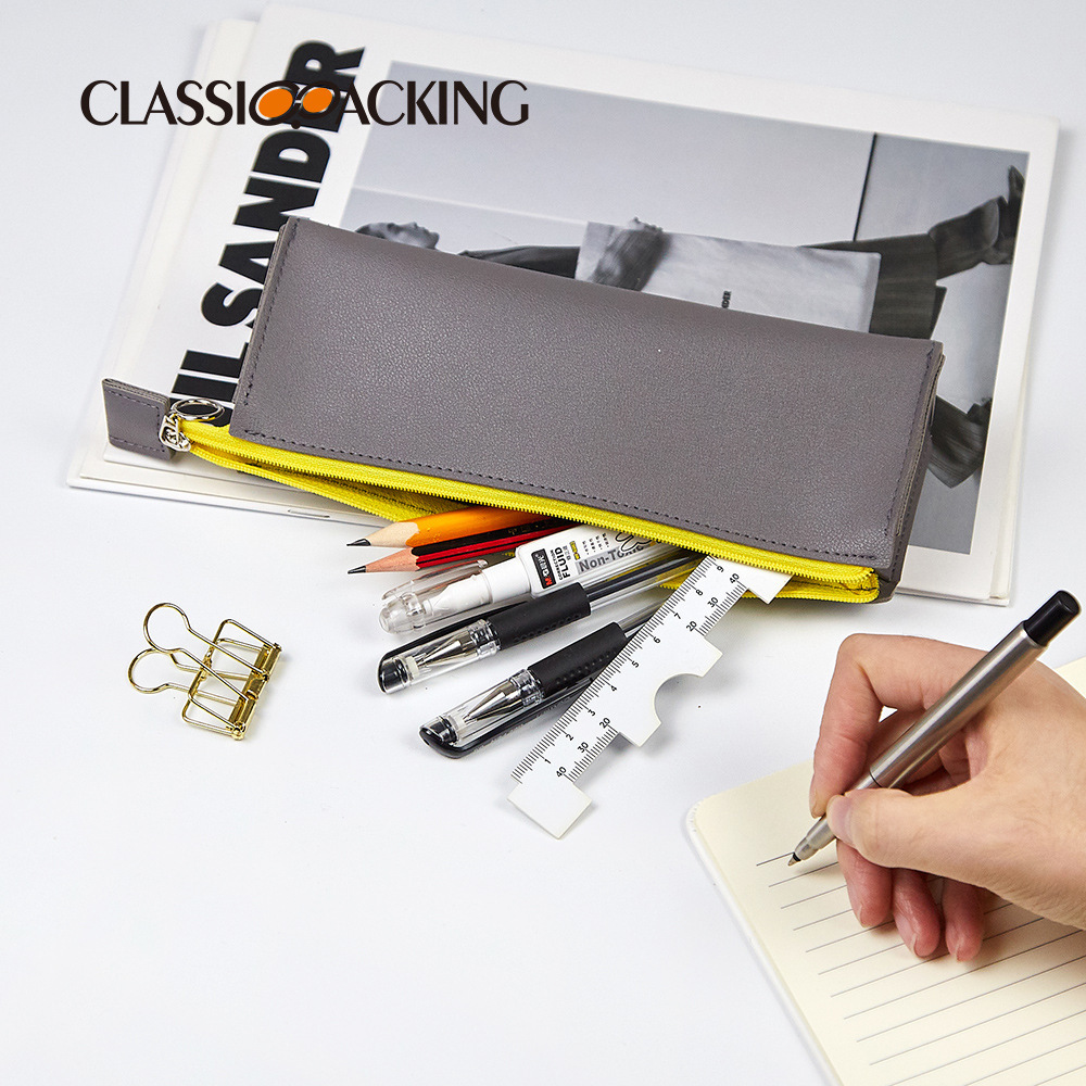 Bolsa de lápices simple japonesa, material de PU de gran capacidad, bolsa de lápices para estudiantes, bolsa de papelería creativa de personalidad fresca y linda de Corea