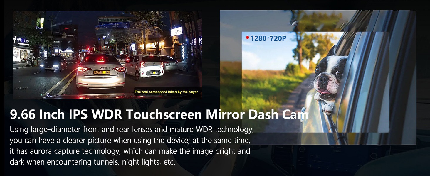 9.66inch Carplay Smart Screen Android Auto Screen Mirroring Bluetooth Fm Dash Cam No Installation Required