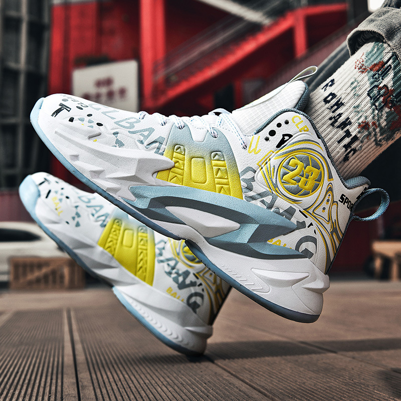 Basketballschuhe Herren Leder Sneakers Jugend Zementboden Gummisohle eigentliche Grund- und Sekundarschüler Sneakers_voghion.com