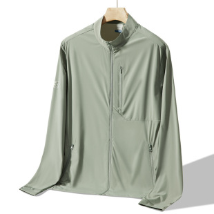 Summer Cool Sun Protection Clothing Men's Stand-Up Collar Outdoor Anti-Uv Skin Clothing Quick-Drying Light and Breathable Fishing Clothing Jacket