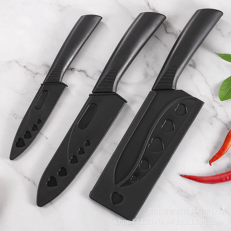 Kit de cuchillos domésticos de tres piezas, cuchillo de frutas de cocina, cuchillo de corte de acero inoxidable, cuchillo de cocina de alimentos suplementarios