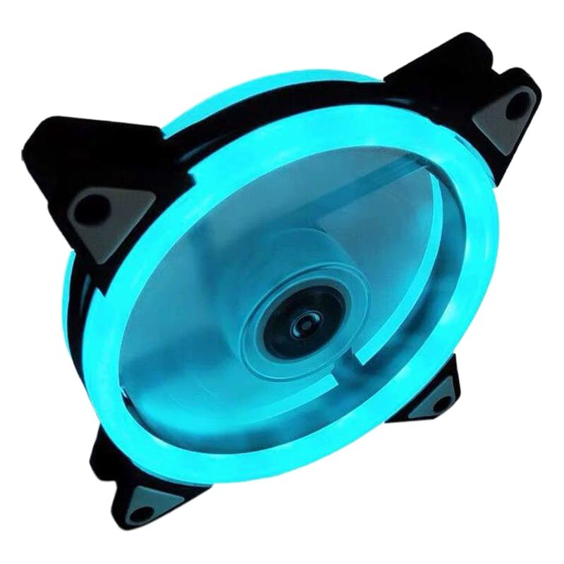Светодиодный шасси Вентилятор 12CM Aurora Солнечное затмение 16LED 12025 Прохладный светодиодный двойной диафрагмой компьютерный шасси рассеянный