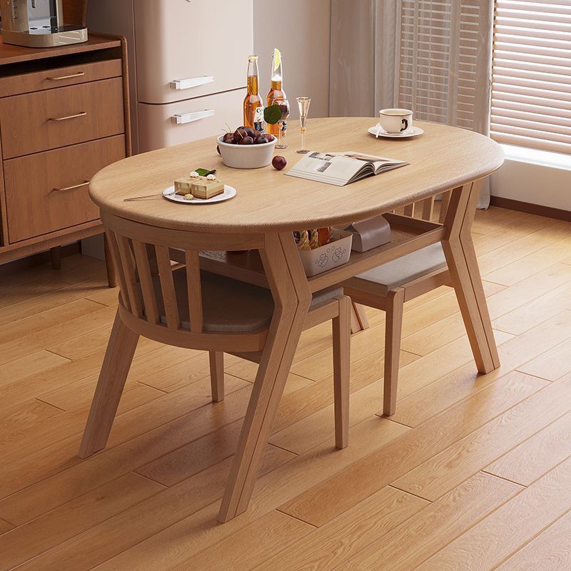 Ash Wood Dining Table Retractable Dining Table Restaurant Modern Small Apartment Simple Folding Home Retro Dining Table Small Apartment