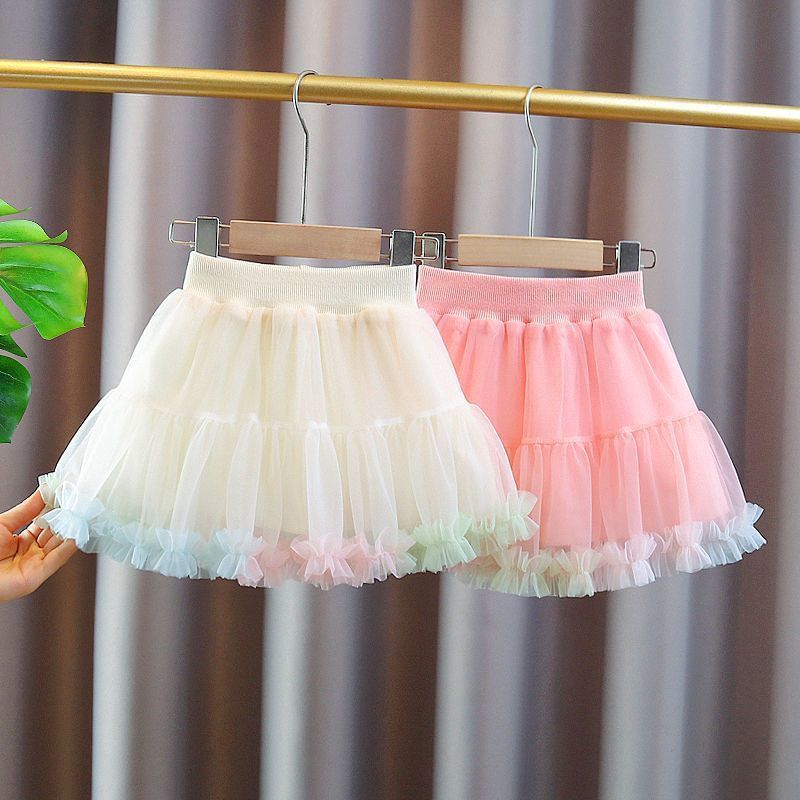 Baby girl half-length prom dress, new fashionable children's tutu dress, cute baby net chiffon puffy skirt, girl short skirt princess dress