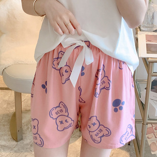Pajama Pants Women's Summer Shorts Home Half Cotton Silk Thin Cute Japanese-style Loose Outwear Shorts Artificial Cotton Pants