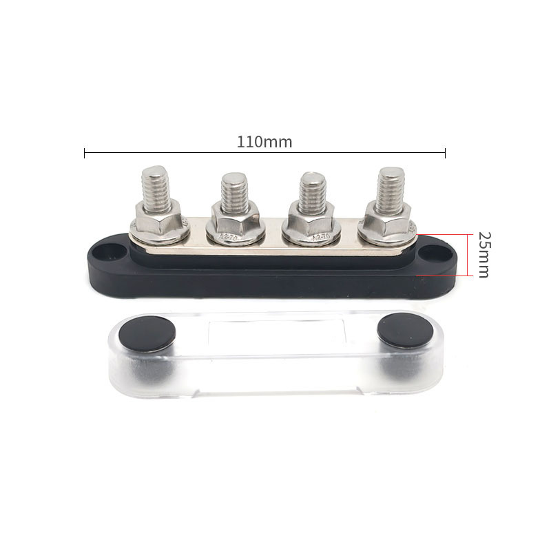 Power supply, ignition system accessories: Qìchē Cover Stainless Steel - black-single-5-way-busbar-code-shlp-m6-5