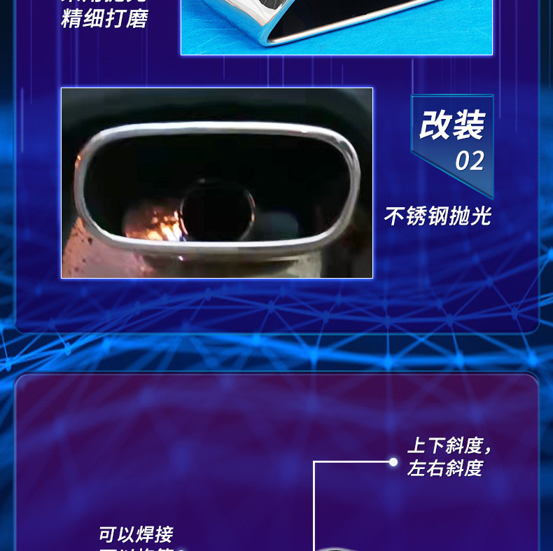 Flat Square Titanium Black Car Modified Stainless Steel Exhaust Pipe Silencer Tailpipe Manufacturer Wholesale