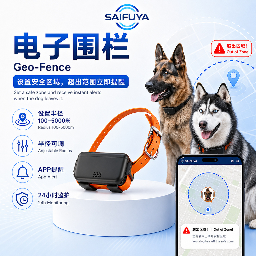 Pet GPS tracker for large猎犬，防丢设备，海外国际通用版，谷哥多语言大容量。