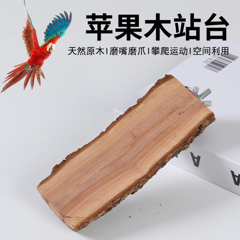 鸚鵡站台蘋果木跳台站架牡丹虎皮玄鳳鸚鵡原木站台休息棲息台跳板