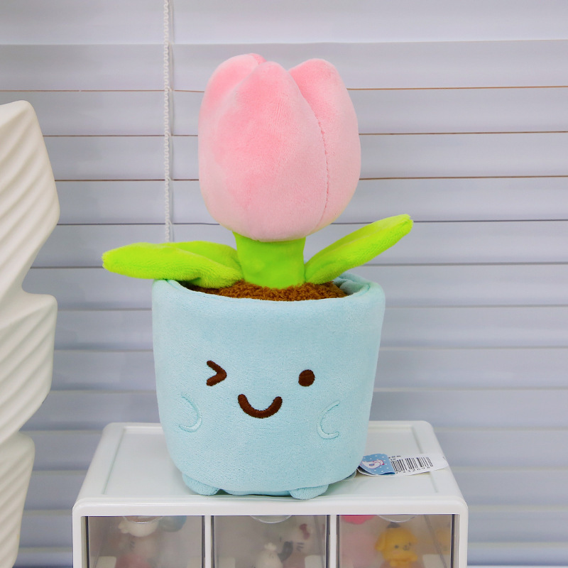 Duai クリエイティブシミュレーションチューリップ装飾品ぬいぐるみベゴニアソフトかわいい人形鉢植え装飾誕生日ギフト|undefined