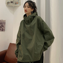 港风waitmore工装卫衣女宽松韩版潮ins慵懒风bf薄款日系古着外套