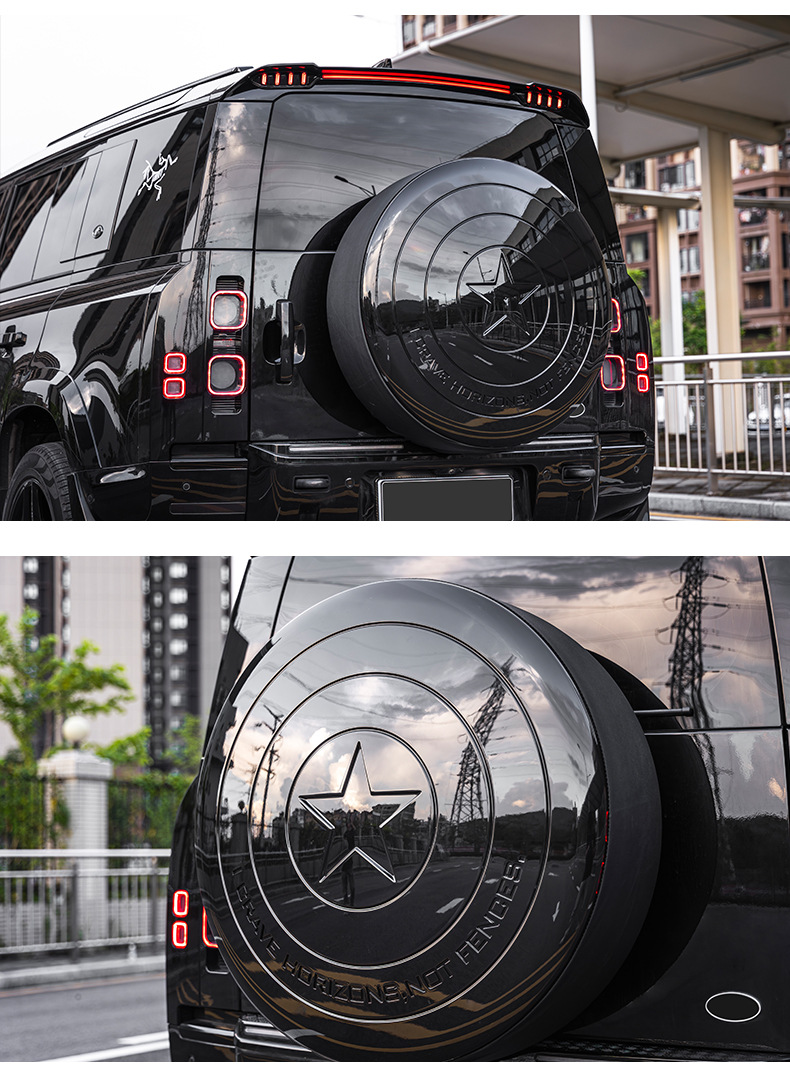 Suitable for 20-25 Land Rover Defender 90 100 130 Spare Tire Cover, American Team Spare Tire Cover, Shield Spare Tire Cover