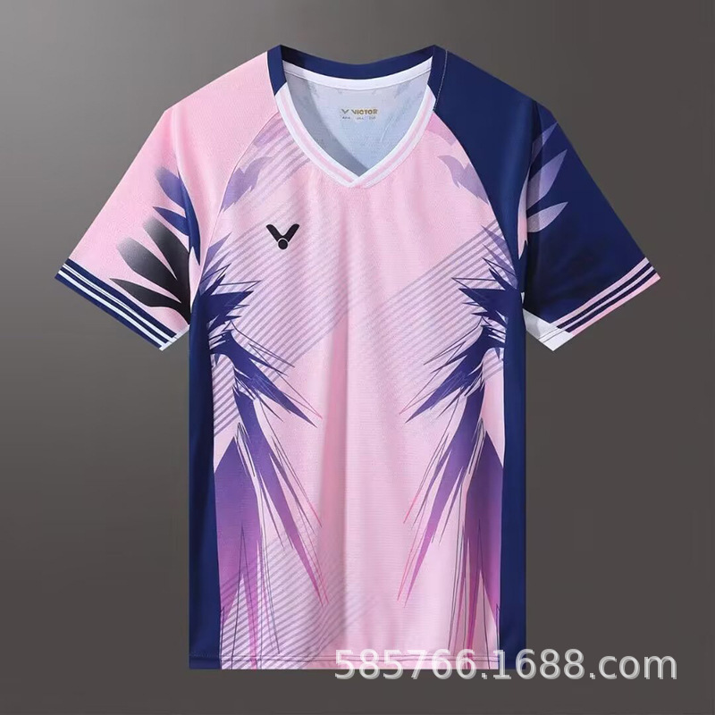 New Badminton Suit Quick-Drying Women's Short-Sleeved Tennis Table Tennis Jersey Men's Summer Sportswear