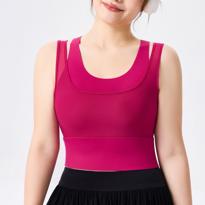 [Precio de un bocado] chaleco deportivo de cinturón de hombro integral gimnasio grasa MM tamaño grande sin marcas delgada chaqueta de yoga para mujeres