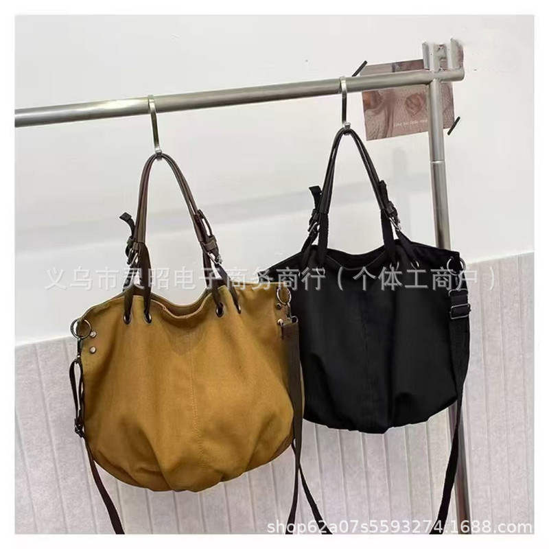 Tf North Face Workwear Canvas Tote Bag Japanese Retro Workwear Bag Multifunctional Shoulder Crossbody Bag Hand Tote Bag
