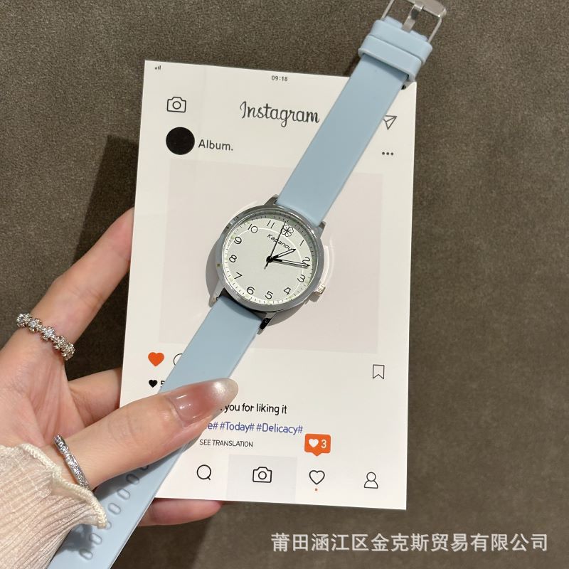 Senmi candy-colored quartz watch, summer simple digital high-end women's watch, niche high-value silicone student watch