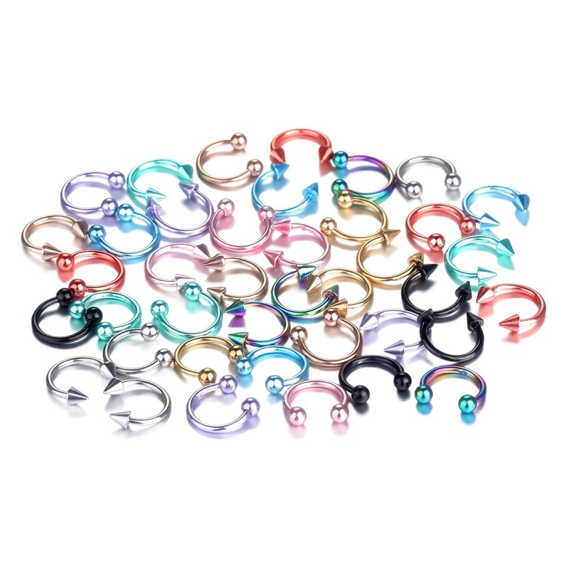 C-образное кольцо из нержавеющей стали Кольцо в носу Подкова Серьги Прокол человеческого тела Татуировка Ювелирные изделия Европа и Америка Amazon Cross-Border Exclusive