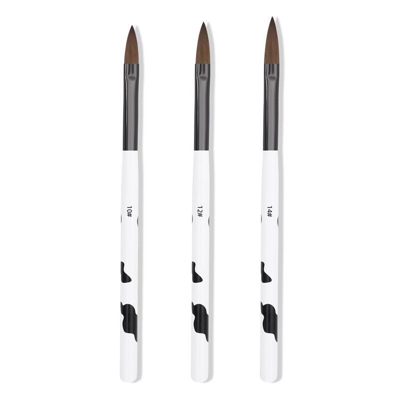 Cross-border exclusivo patrón de leche de tres piezas de arte de uñas de cristal pluma traje de nylon de alta calidad de uñas de arte talla pluma de 3 piezas conjunto