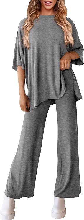 618g Weight Half Sleeve Sleeve Length Spandex, Polyester Fabric Type Pant Co-ord Set Sets Type 2 Pieces Set Quantity Daily Occasion Round Neck Neckline Loose Fit Type Solid Color Pattern Summer, Spring Season Women's Gender Casual Style Daily Women's Casual Solid Color Spandex Polyester Pant Co-ord Set Pants Sets 36