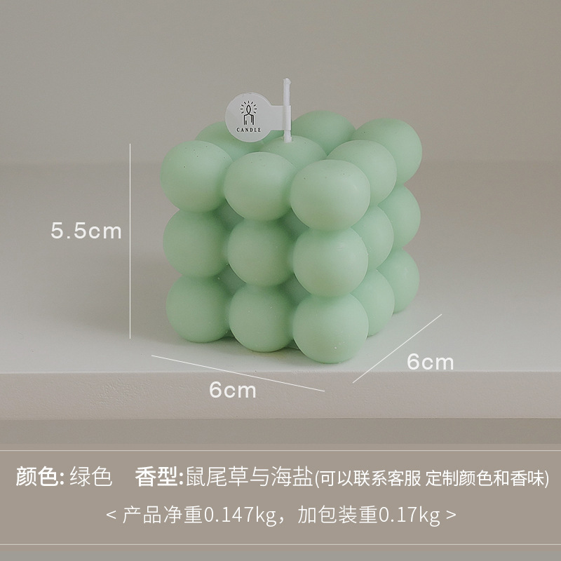 Cubo de Rubik Velas de aromaterapia Adornos al por mayor Ins Wind Net Red Bubble Modelado Hogar Simple Souvenir Fragancia Velas