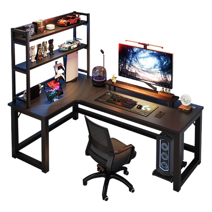Esquina e-sports escritorio doble escritorio de la computadora escritorio hogar escritorio estantería combinación dormitorio escritorio juego de escritorio image 1