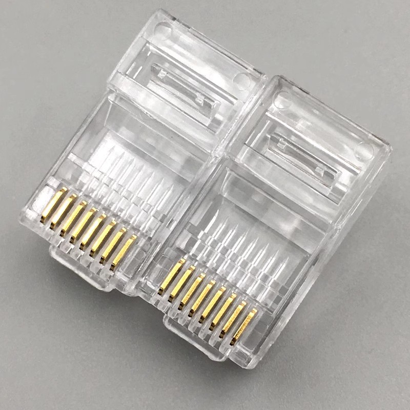 Tengda Super Six Crystal Head RJ45 Gigabit red cobre puro chapado en oro Super cinco cabeza de cristal 8P8C conector