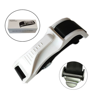 Best-Selling Car Seat Belt for Car seat belt - abs-maternity-safety-belt-white-metal-adjustment-buckle-boxed