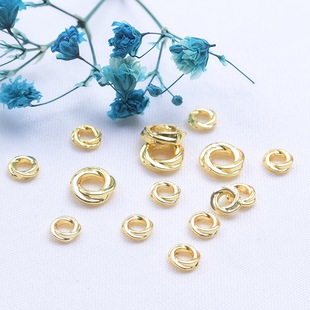 ��ɫ18K����4mm6mm�黨�A�θ�ƬDIY�ֹ������ִ��Ʒ����������l