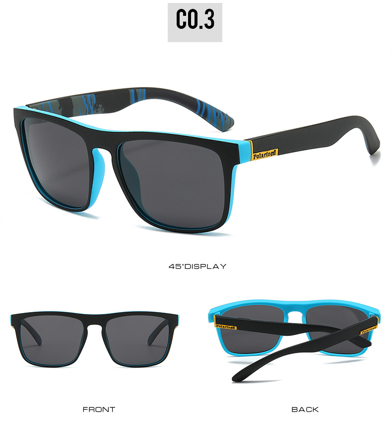 60g Weight Full Frame Glasses Structure Sunglasses Classification Tac, UV400 Protection Lens Material Square Glasses Style Travel Occasion Color Block Pattern All Seasons Season Unisex Gender Casual Style Dazzling blue, Black Color Casual Color Block Tac UV400 Protection Square Full Frame Men's Sunglasses 9