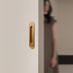 頂捷現代簡約陽台推拉門拉手 嵌入式對裝廚房移門趟門幽靈門把手